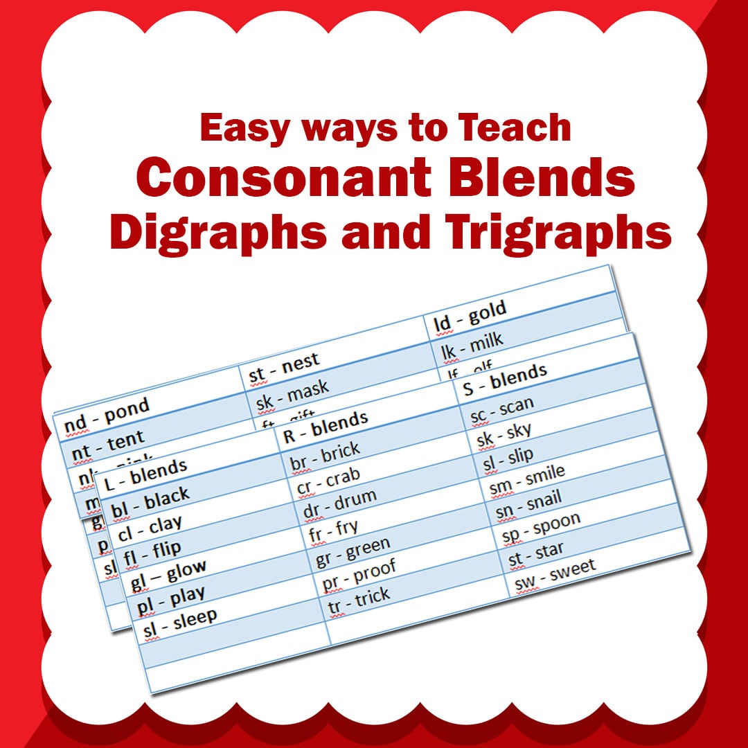 Easy Ways to Teach Consonant Blends, Digraphs and Trigraphs